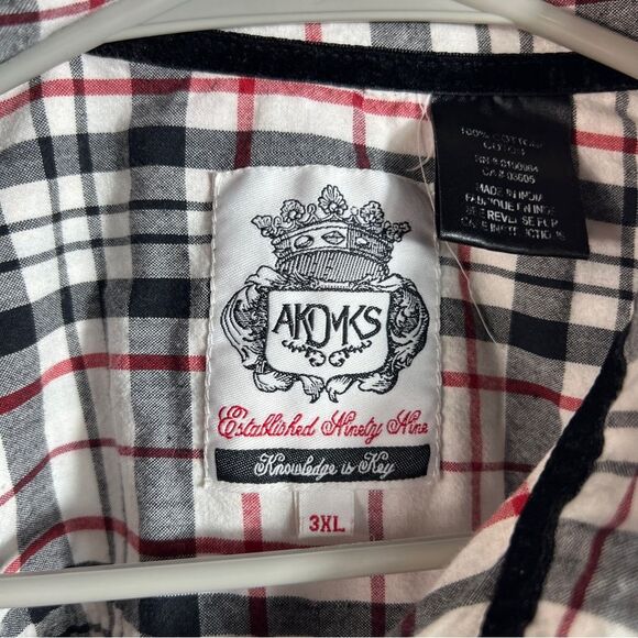 Men's Akdmks Plaid Button-Up Long Sleeve Shirt 0630 - Picture 10 of 14